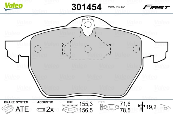 Brake Pad Set, disc brake FIRST 301454