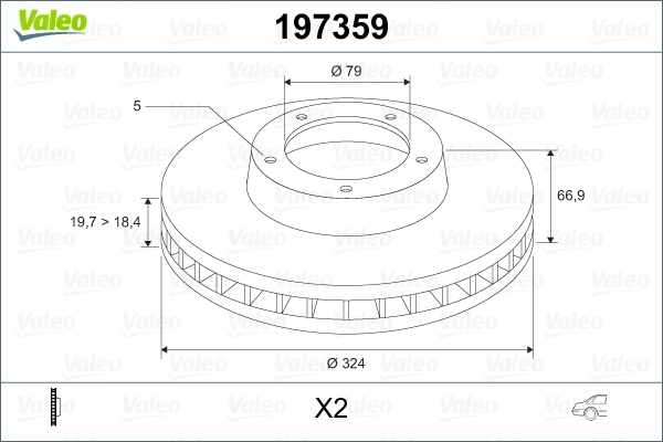 VALEO 197359 Brake Disc