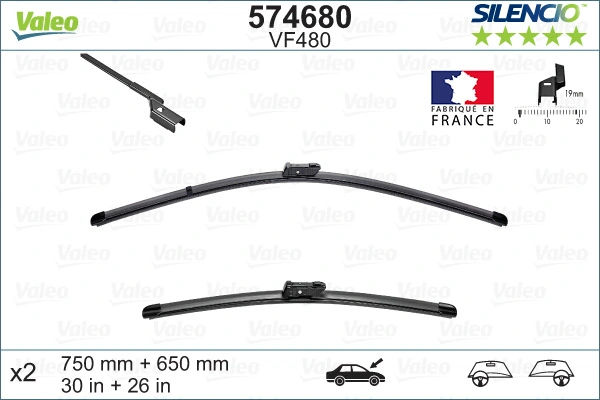 Wiper Blade SILENCIO FLAT BLADE SET 574680
