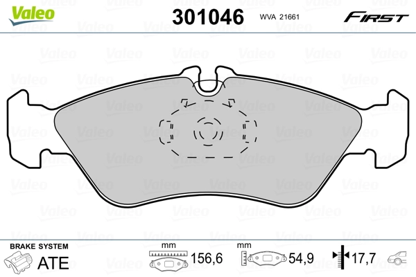Brake Pad Set, disc brake FIRST 301046