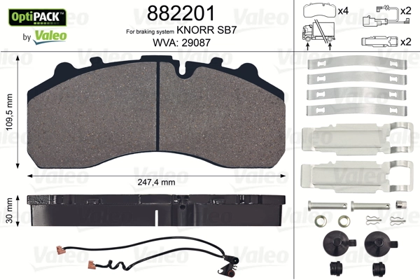 VALEO 882201 Brake Pad Set, disc brake