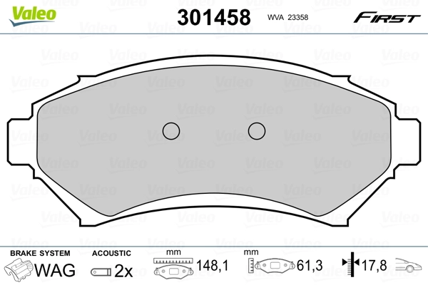 Brake Pad Set, disc brake FIRST 301458