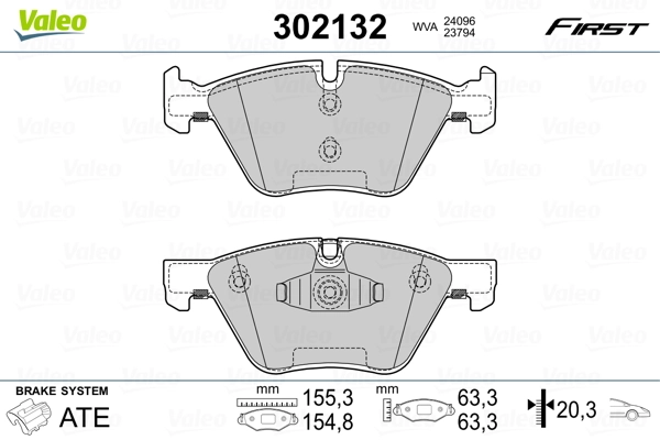 Brake Pad Set, disc brake FIRST 302132
