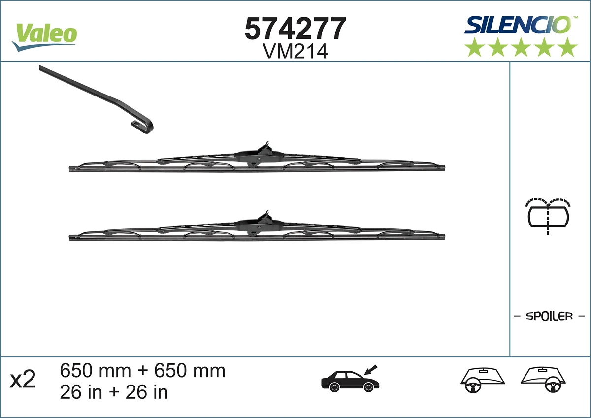 Wiper Blade SILENCIO CONVENTIONAL SET 574277