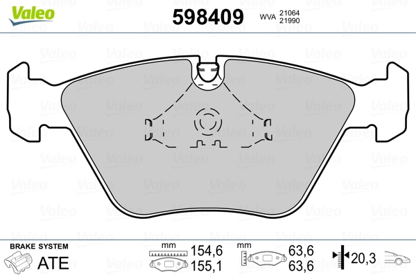 Brake Pad Set, disc brake 598409