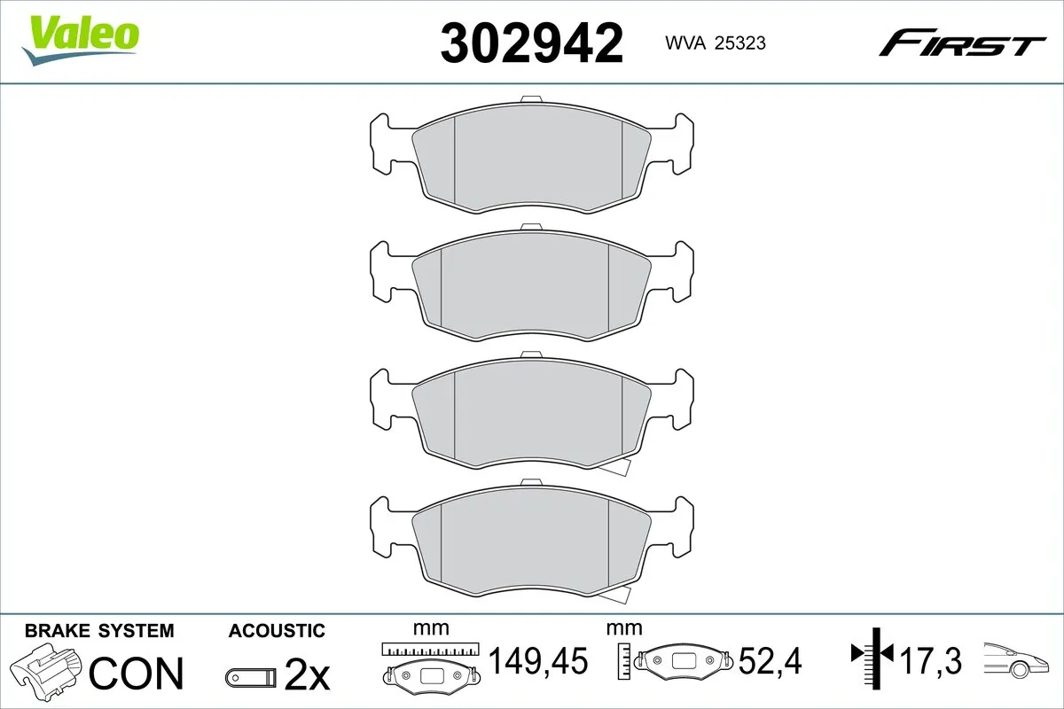 Brake Pad Set, disc brake FIRST 302942
