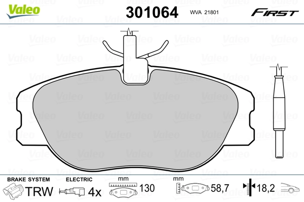 Brake Pad Set, disc brake FIRST 301064