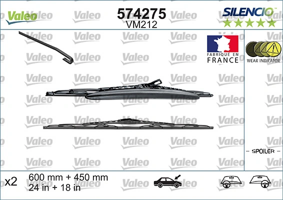 Wiper Blade SILENCIO CONVENTIONAL SET 574275