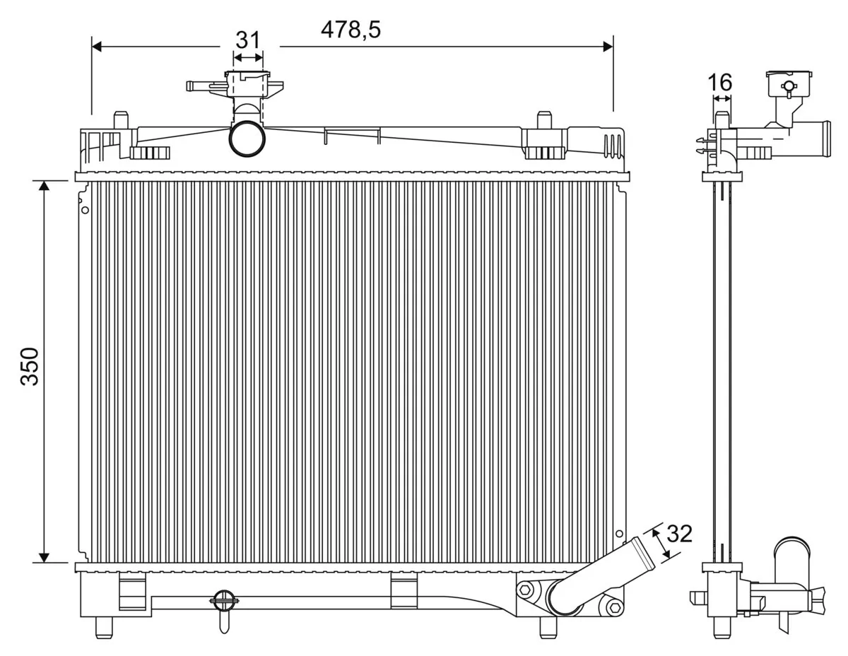 Radiator, engine cooling 701216