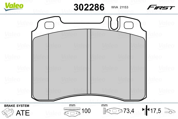 Brake Pad Set, disc brake FIRST 302286