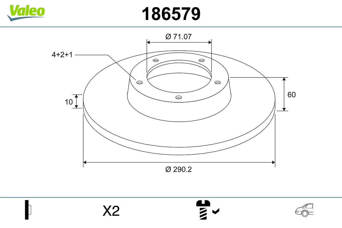 VALEO 186579 Brake Disc