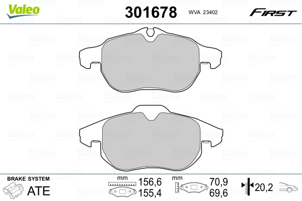 Brake Pad Set, disc brake FIRST 301678