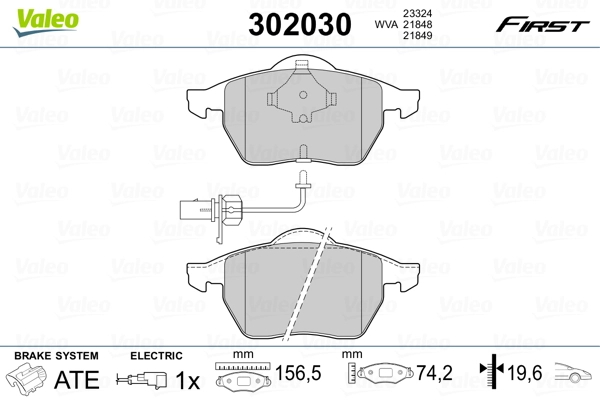 Brake Pad Set, disc brake FIRST 302030