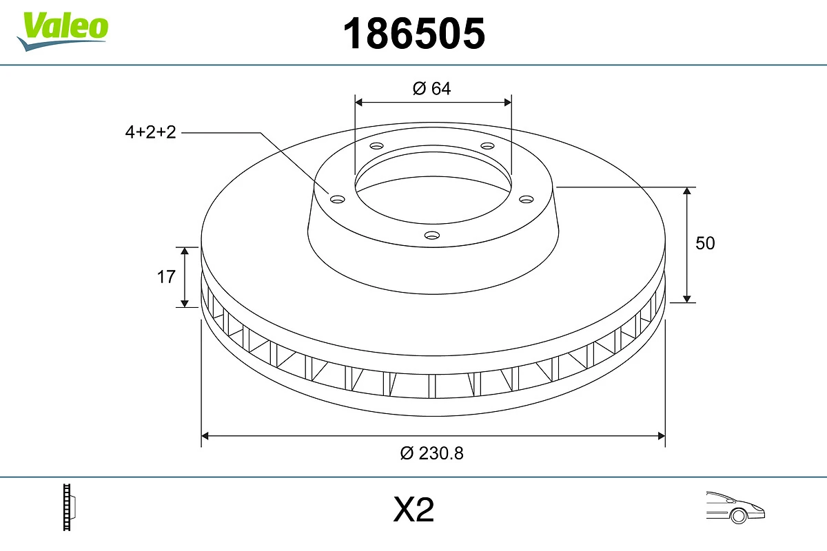 VALEO 186505 Brake Disc