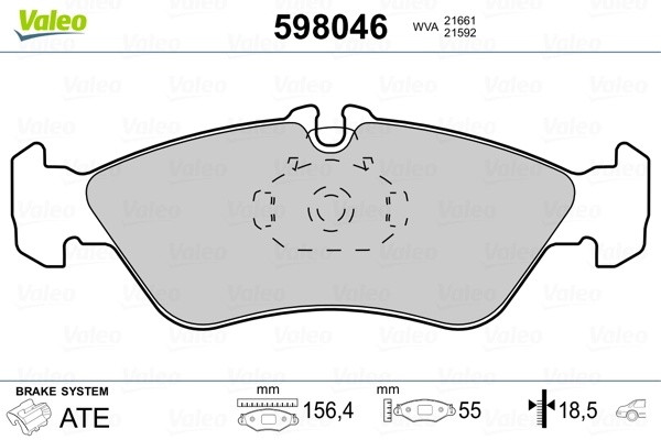 VALEO 598046 Brake Pad Set, disc brake