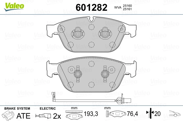 VALEO 601282 Brake Pad Set, disc brake