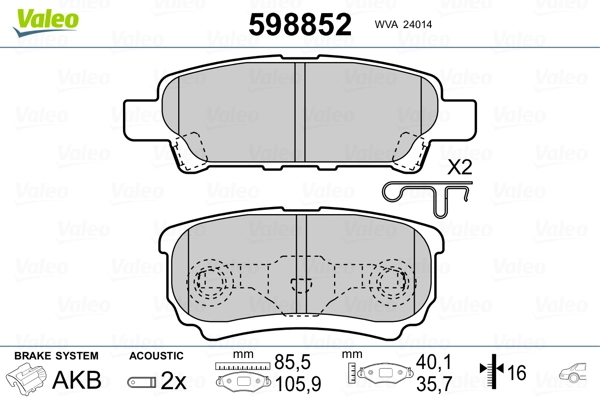 Brake Pad Set, disc brake 598852