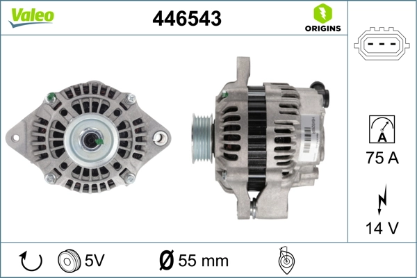 Alternator VALEO ORIGINS NEW OE TECHNOLOGY 446543