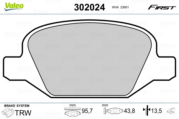Brake Pad Set, disc brake FIRST 302024