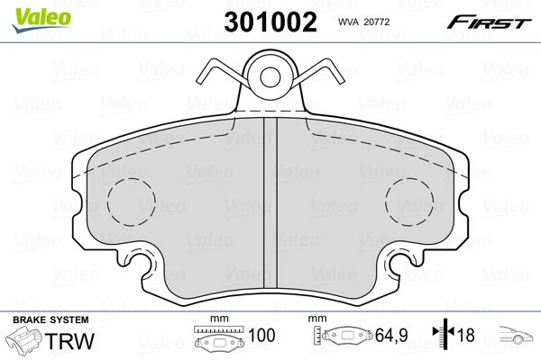 Brake Pad Set, disc brake FIRST 301002