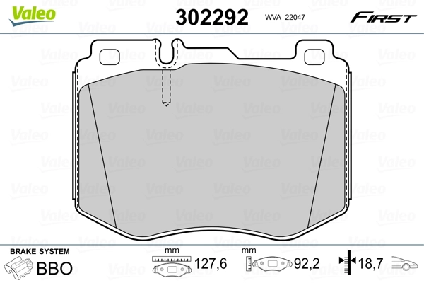 Brake Pad Set, disc brake FIRST 302292