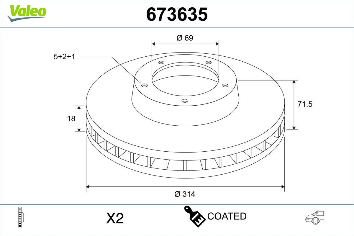 Brake Disc COATED 673635