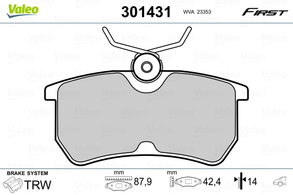 Brake Pad Set, disc brake FIRST 301431