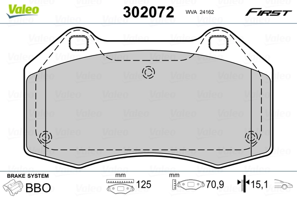 Brake Pad Set, disc brake FIRST 302072