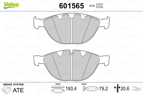 VALEO 601565 Brake Pad Set, disc brake