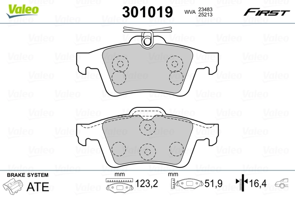 Brake Pad Set, disc brake FIRST 301019