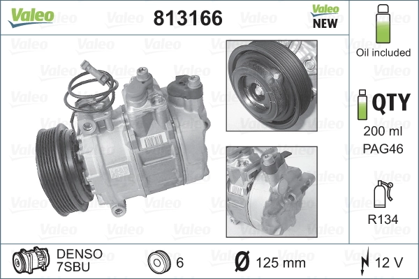 Compressor, air conditioning VALEO CORE-FLEX 813166