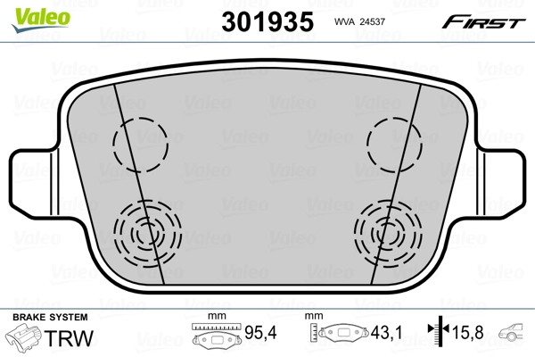 Brake Pad Set, disc brake FIRST 301935