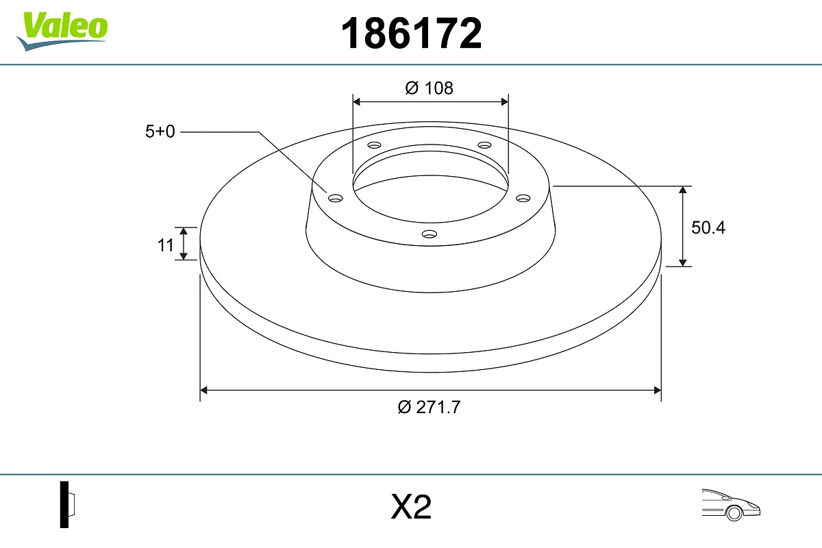 VALEO 186172 Brake Disc