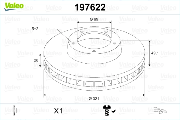 VALEO 197622 Brake Disc