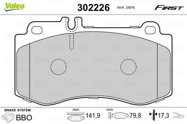 VALEO 302226 Brake Pad Set, disc brake