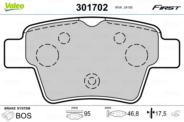 Brake Pad Set, disc brake FIRST 301702