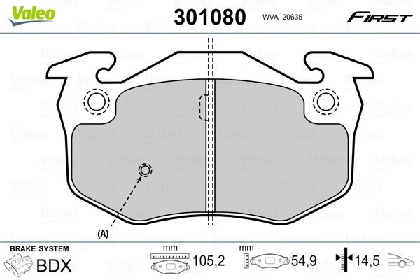 Brake Pad Set, disc brake FIRST 301080