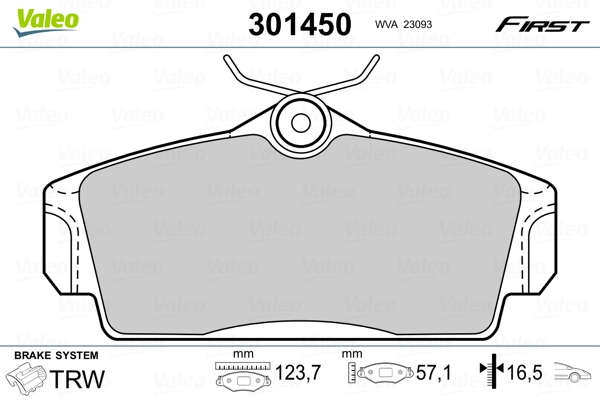 Brake Pad Set, disc brake FIRST 301450