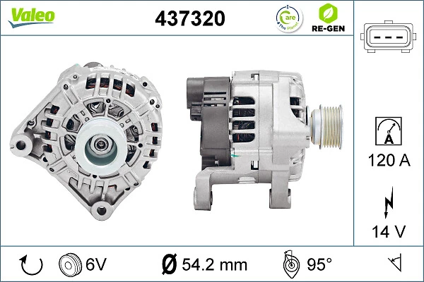 Alternator VALEO RE-GEN REMANUFACTURED 437320