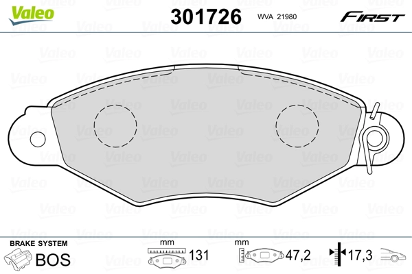 Brake Pad Set, disc brake FIRST 301726
