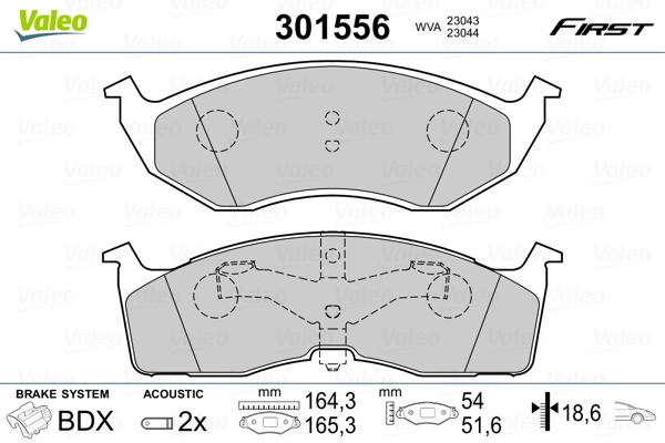 Brake Pad Set, disc brake FIRST 301556