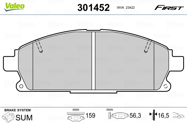 Brake Pad Set, disc brake FIRST 301452