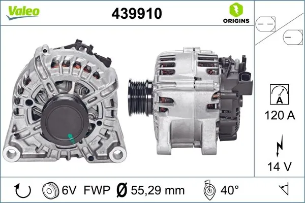 Alternator VALEO ORIGINS NEW OE TECHNOLOGY 439910