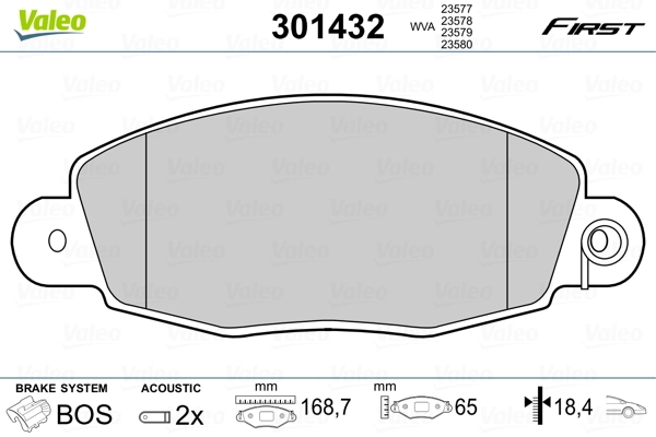 Brake Pad Set, disc brake FIRST 301432