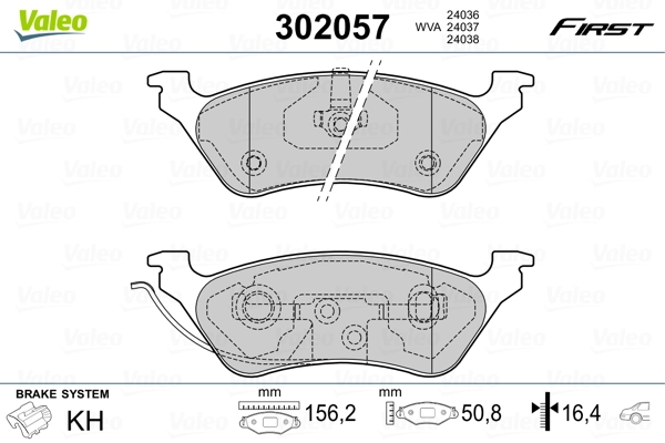 Brake Pad Set, disc brake FIRST 302057