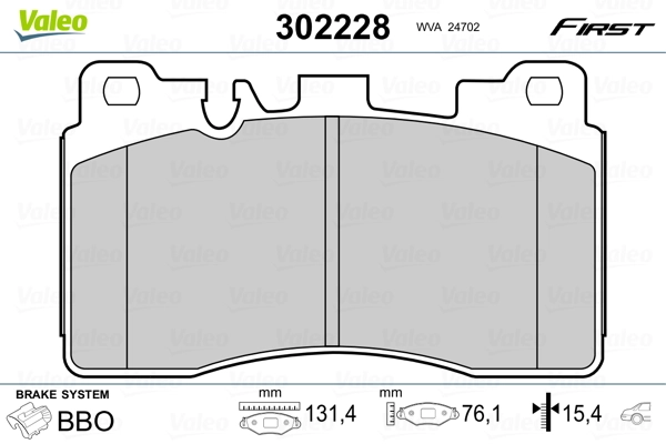 Brake Pad Set, disc brake FIRST 302228