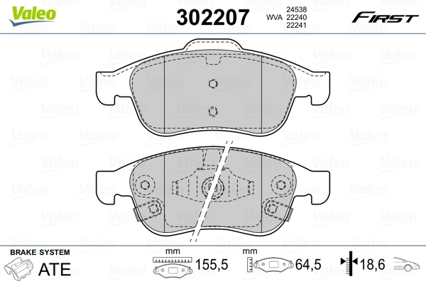 Brake Pad Set, disc brake FIRST 302207