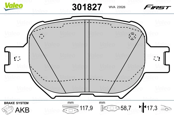 Brake Pad Set, disc brake FIRST 301827
