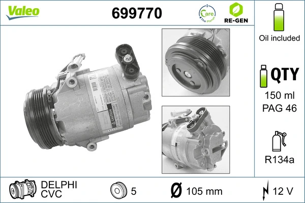 VALEO 699770 Compressor, air conditioning