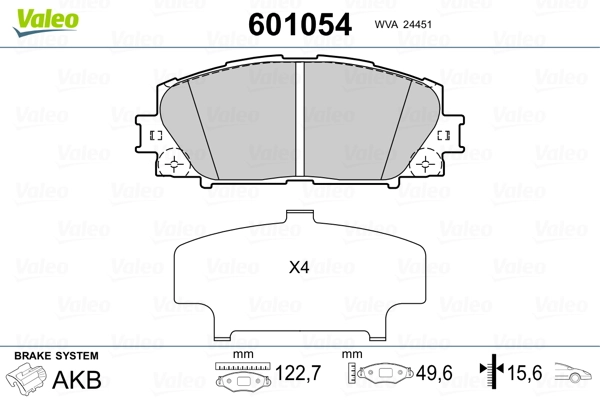 VALEO 601054 Brake Pad Set, disc brake